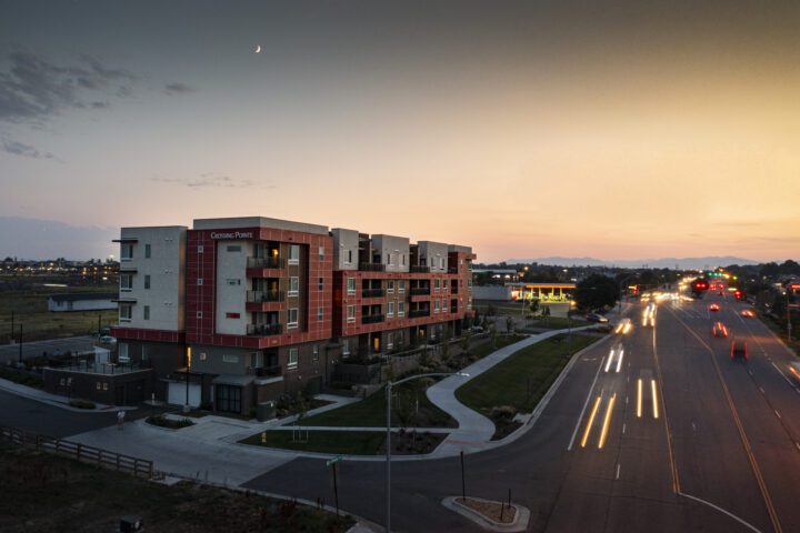 Crossing Point North, Colorado affordable housing, street-side exterior — VMWP