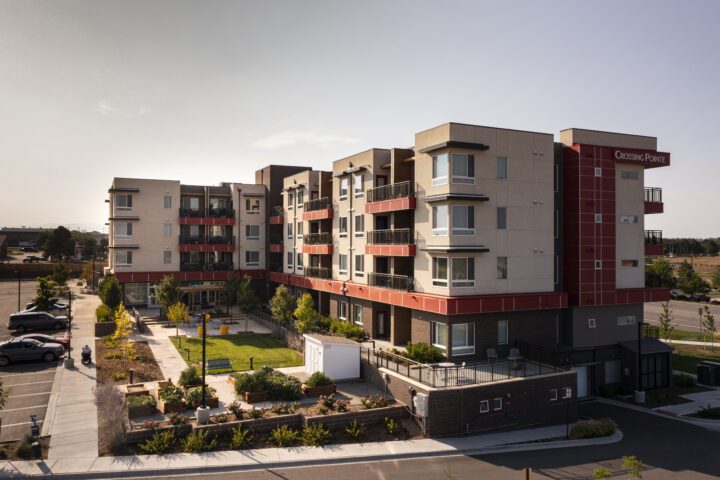 Crossing Point North, Colorado affordable housing, courtyard overview — VMWP