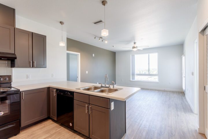 Crossing Point North, Colorado affordable housing, residential unit kitchen — VMWP