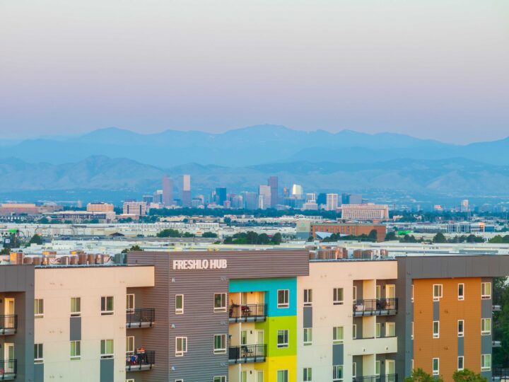 Affordable Housing Atop Mixed-Use Community Montbello FreshLo Hub Denver cityscape — Image: Matt Staver