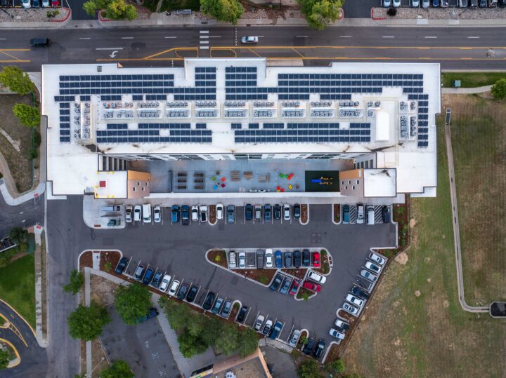 Affordable Housing Atop Mixed-Use Community Montbello FreshLo Hub Denver photo voltaics — Image: Matt Staver