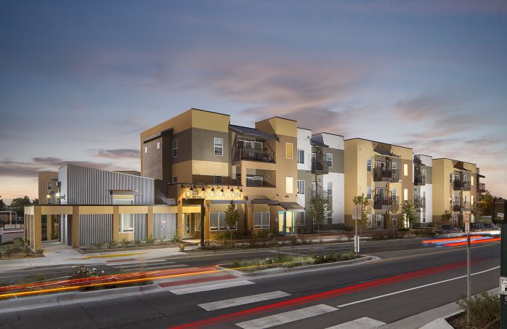 Del Corazon, affordable housing, main street facade — VMWP