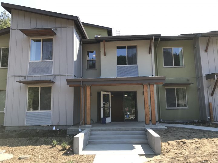 Victory Village, senior housing, main entrance facade — VMWP