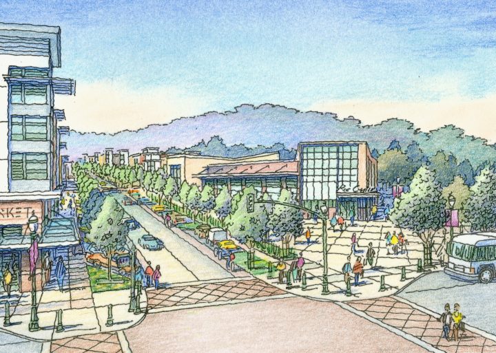 San Francisco Master Plan, Sunnydale HOPE SF, Hub, Urban Design — Artwork: Jeffrey Michael George