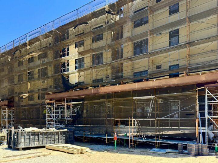 VMWP, Sunnydale, Luca, Block 9, affordable housing Architect, San Francisco, through the scaffolding  — VMWP