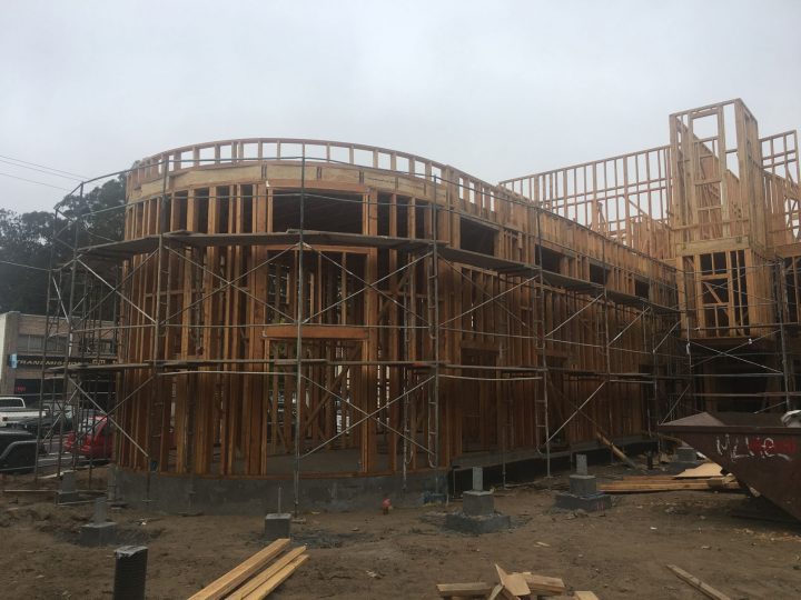 Veterans Village, veterans affordable housing, wood framing stage — VMWP