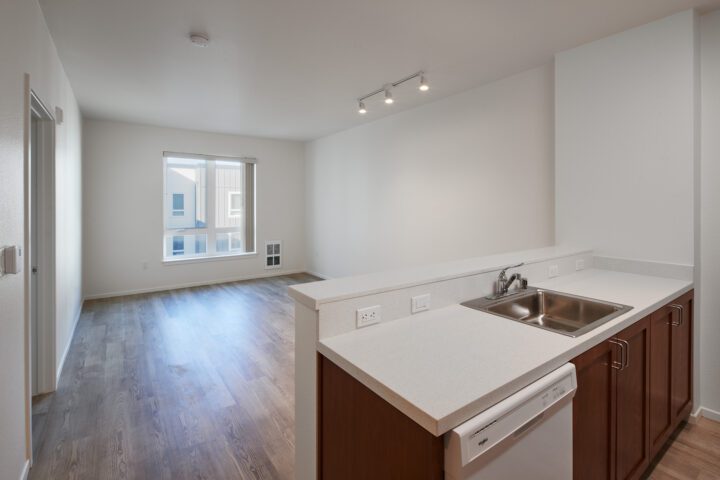 Unit interior, Islais Place, VMWP San Francisco Affordable Housing architect — Photography: Keith Baker