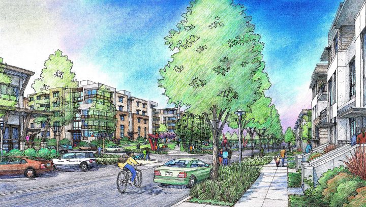 VMWP-Warm_Springs-Metro_Crossing-Urban_Design-TOD_Master_Plan-streetscape — Image: finearchitecturalillustration.com