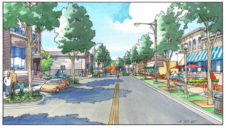 VMWP East Main Street Corridor Urban Design — Image: finearchitecturalillustration.com