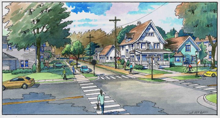 VMWP East Main Street Corridor Urban Design Columbia  — Image: finearchitecturalillustration.com
