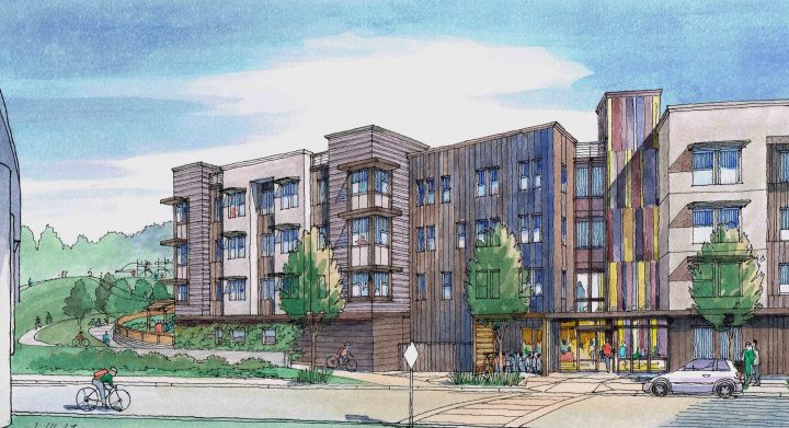 VMWP, Verana Hill, east bay affordable housing, corner illustration — Illustration: Jeffrey Michael George
