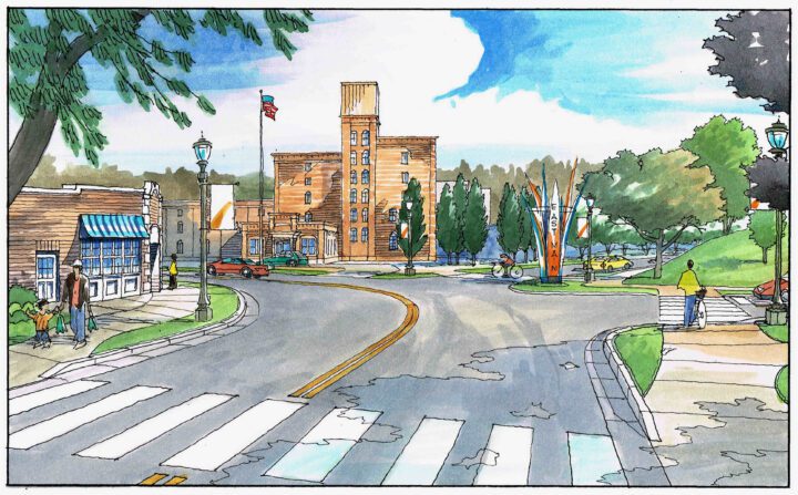 VMWP East Main Street Corridor Urban Design Gateway — Image: finearchitecturalillustration.com