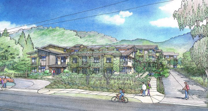 Victory Village, senior housing, street facade rendering — VMWP