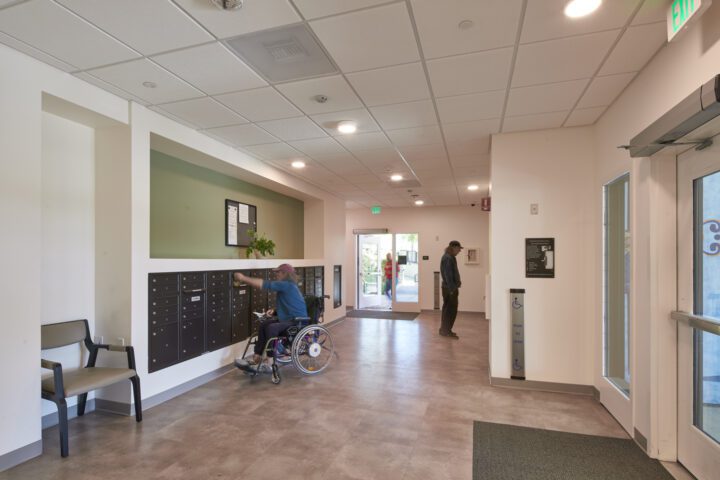 VMWP adaptive reuse, office conversion, Casa Canal, mailboxes — Photo Credit: Keith Baker