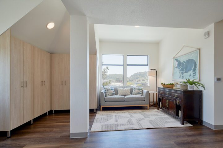 VMWP adaptive reuse, office conversion, Casa Canal, unit with storage — Photo Credit: Keith Baker