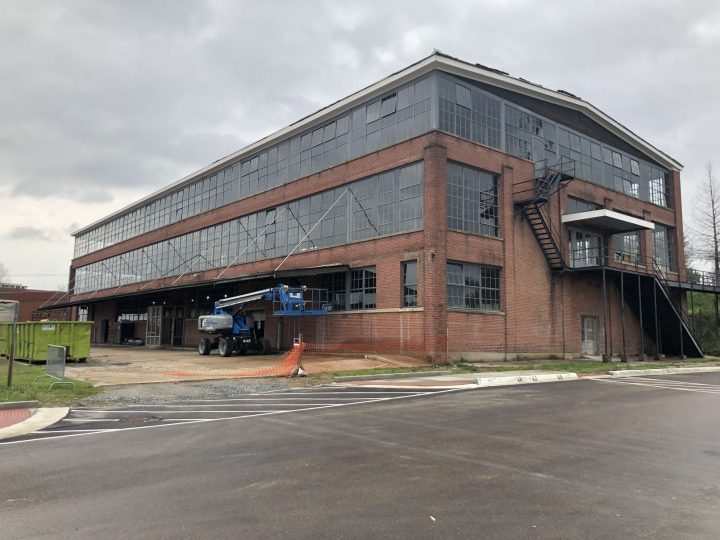 Mississippi Center for Innovation and Technology, adaptive reuse, side building entrance — VMWP