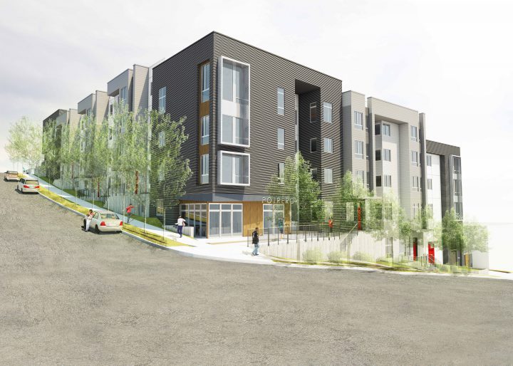 VMWP 1101 Connecticut affordable housing, Architect, San Francisco, corner rendering — VMWP