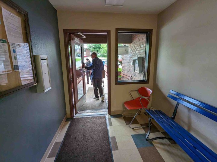 BEFORE Maple Hills Apartments Renovation Minneapolis lobby  — Image: VMWP