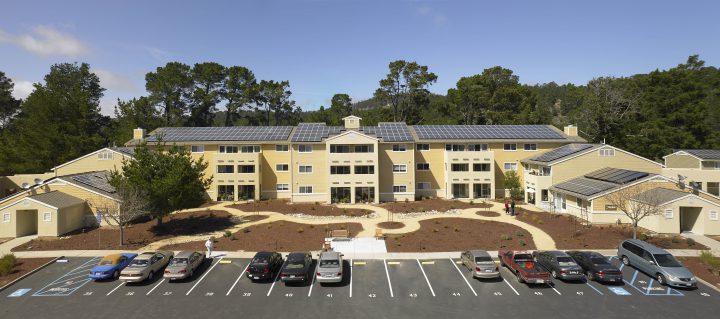 Renovation Pacific Meadows affordable senior housing parking lot