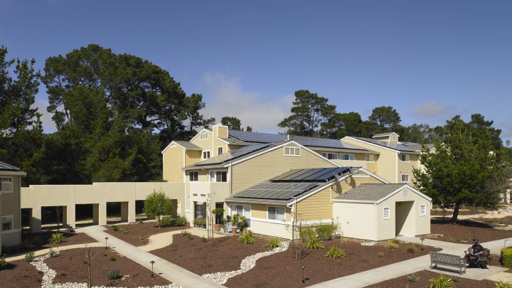 Renovation Pacific Meadows affordable senior housing east view PV