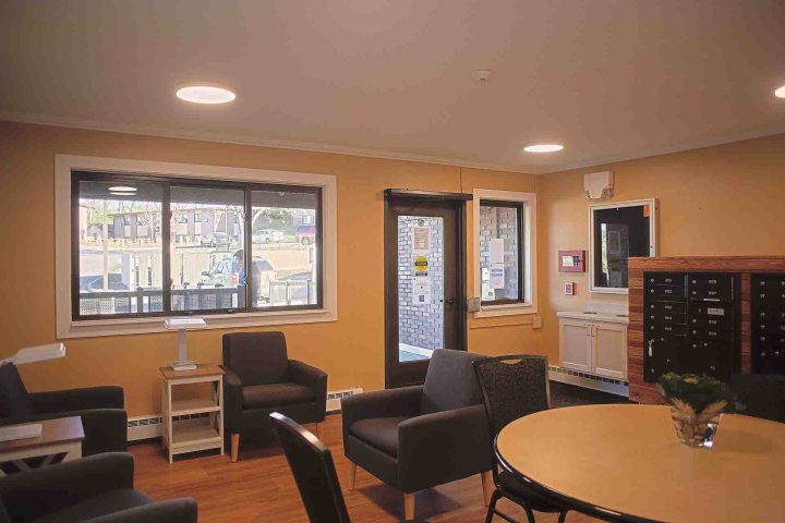 Maple Hills Apartments Renovation Minneapolis lobby — Image: VMWP