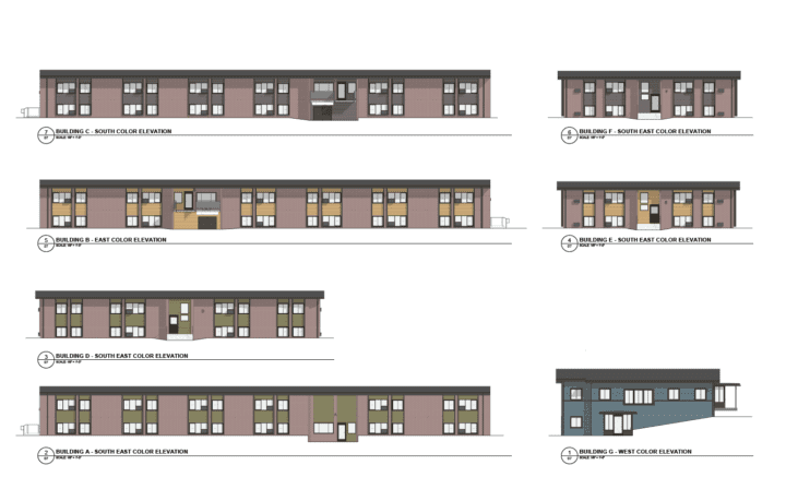 Maple Hills Apartments Renovation Elevations — Image: VMWP