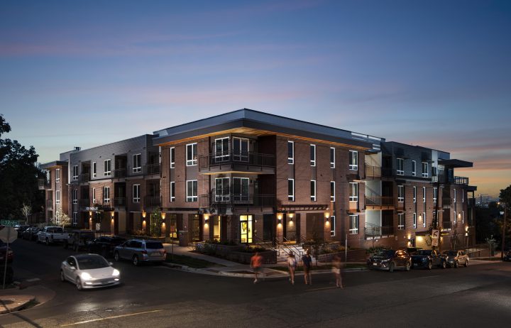 3210 Shoshone, affordable housing architect, main corner facade  — VMWP