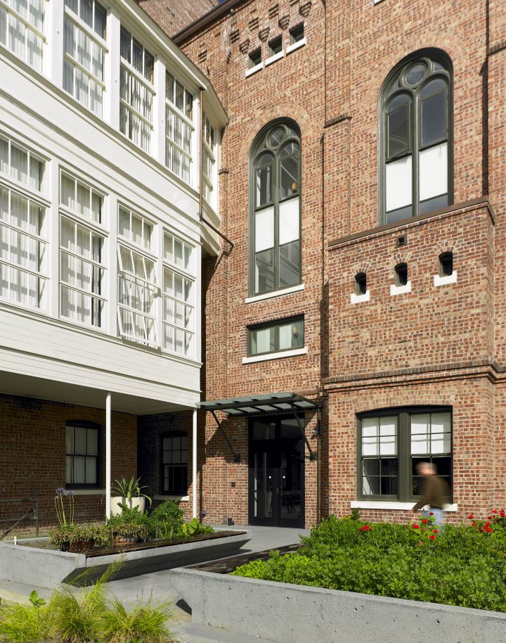 renovation adaptive re-use-Architecture-St_Josephs-Affordable_Housing courtyard entrance