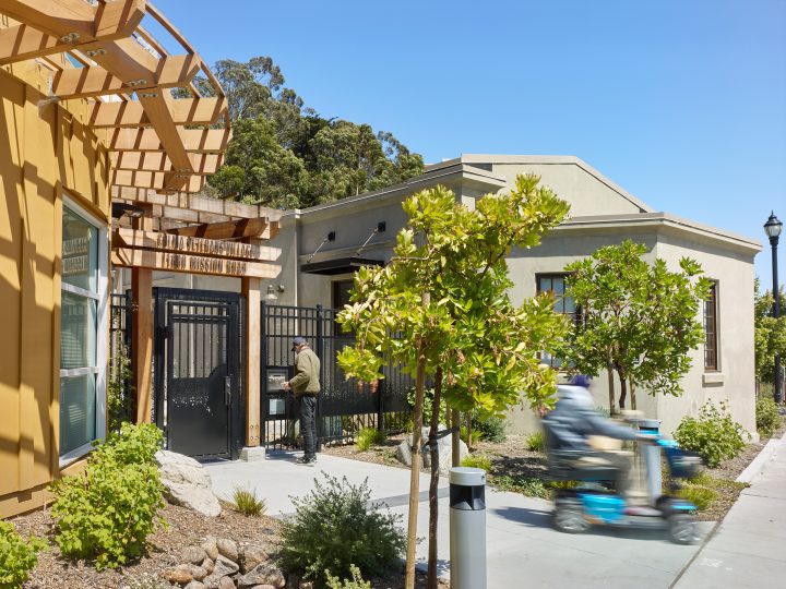 Veterans Village, veterans affordable housing, landscaped entry garden — VMWP
