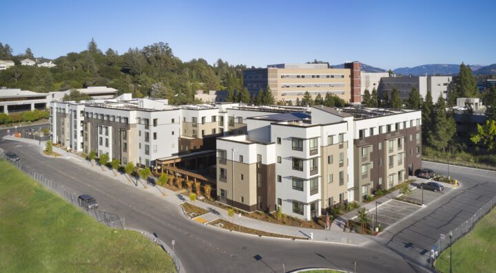 Laurel at Perennial Park, affordable housing architect, overall site aerial — VMWP