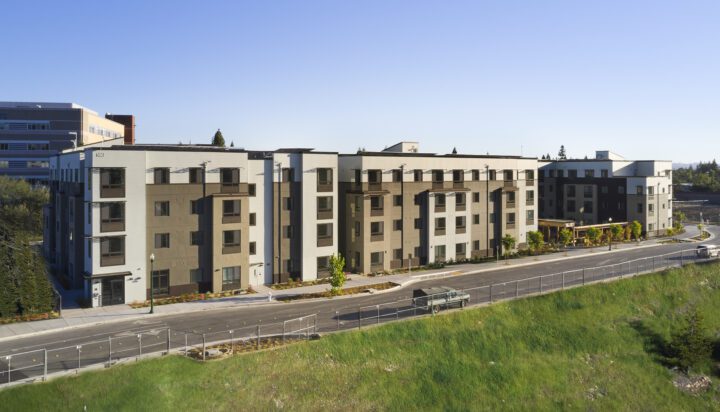 Laurel at Perennial Park, affordable housing architect, main street facade — VMWP