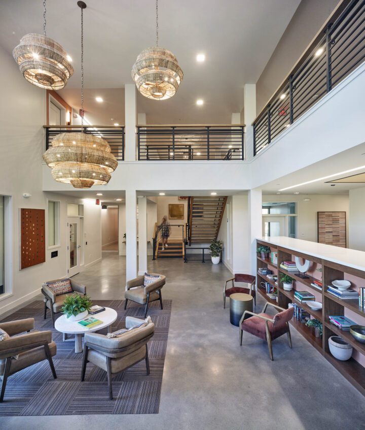 Laurel at Perennial Park, affordable housing architect, community lounge — VMWP