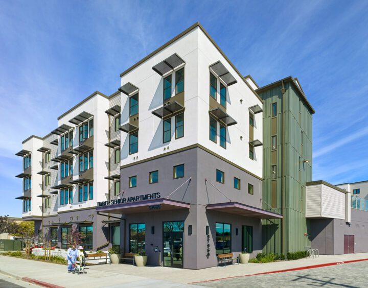 Timber Senior Apartments, affordable senior housing, Newark, California, corner shot — Image: © Ken Gutmaker