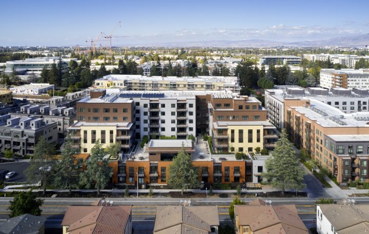 transit oriented condominiums Vantage at The Station condos aerial — Image: Ken Gutmaker