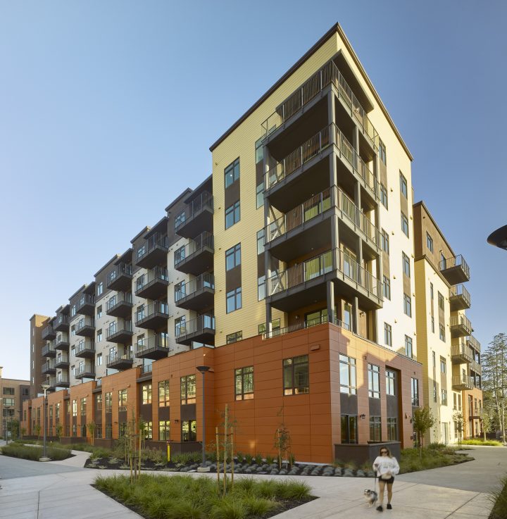 transit oriented condominiums Vantage at The Station condos pedestrian experience — Image: Ken Gutmaker