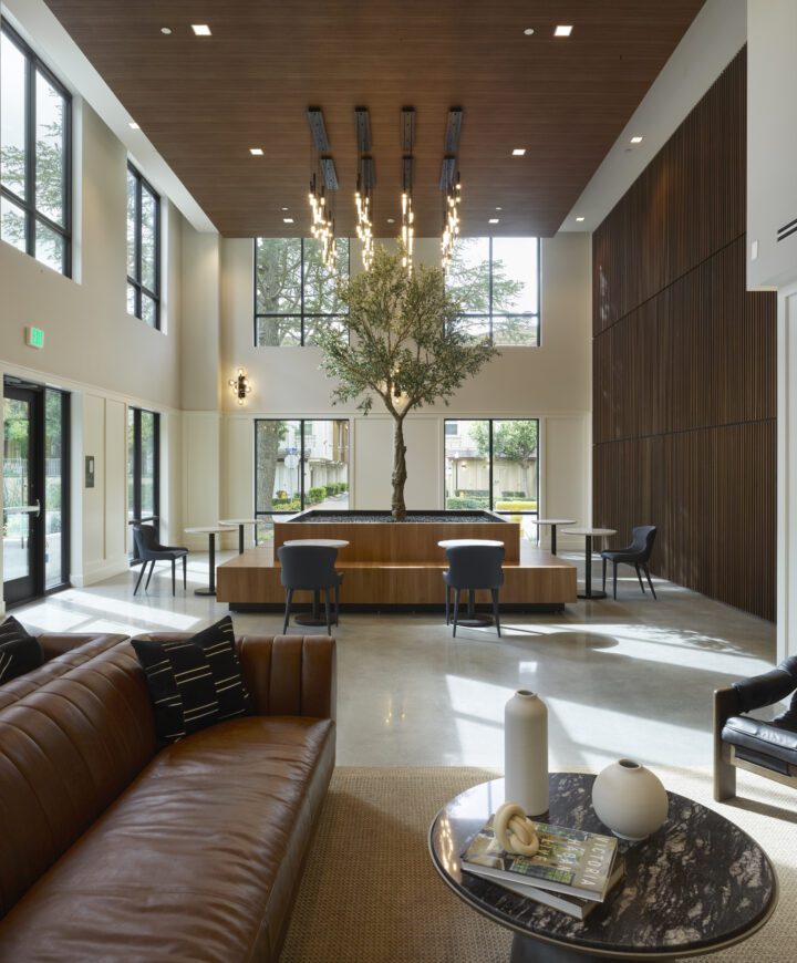 transit oriented condominiums Vantage at The Station condos lobby — Image: Ken Gutmaker