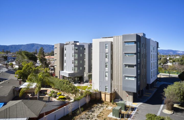VMWP, Vitalia, Bascom, Affordable Housing, Health Wellness Design, back of building — Photography: Ken Gutmaker