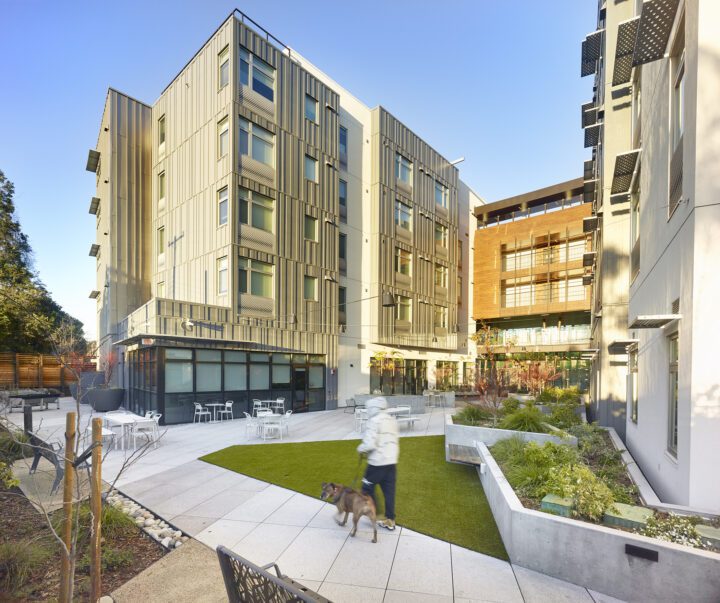 VMWP, Vitalia, Bascom, Affordable Housing, Health Wellness Design, resident with dog — Photography: Ken Gutmaker
