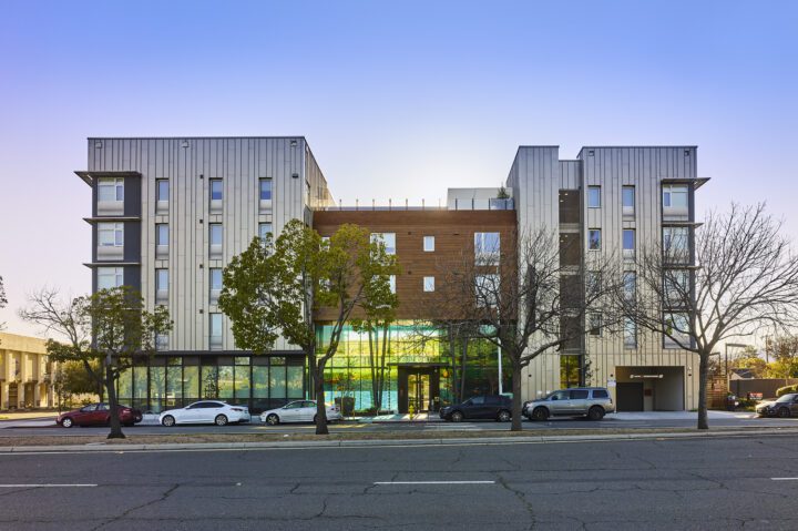 VMWP, Vitalia, Bascom, Affordable Housing, Health Wellness Design, front entry — Photography: Ken Gutmaker