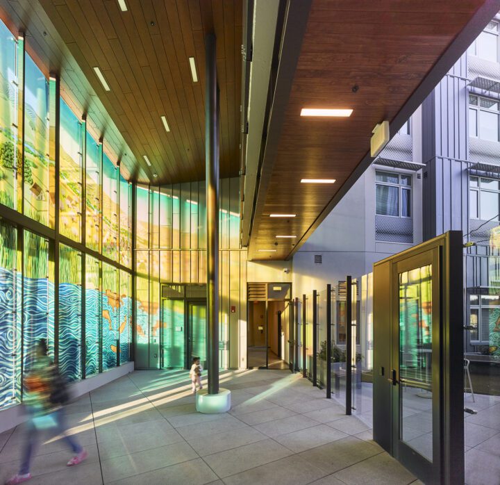VMWP, Vitalia, Bascom, Affordable Housing, Health Wellness Design, lobby — Photography: Ken Gutmaker