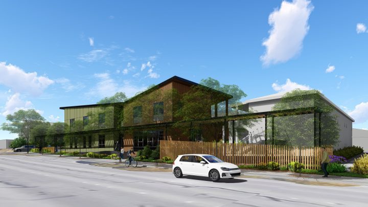 Mother Bernard House, motel conversion, main street facade rendering — VMWP