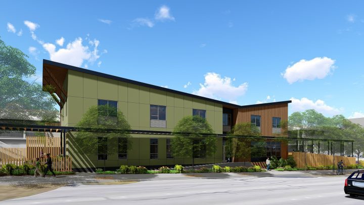 Mother Bernard House, motel conversion, main street facade rendering — VMWP