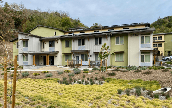 Victory Village, senior housing, courtyard residential facade — VMWP